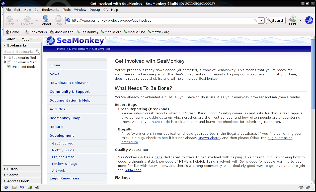 Seamonkey Browser screenshot